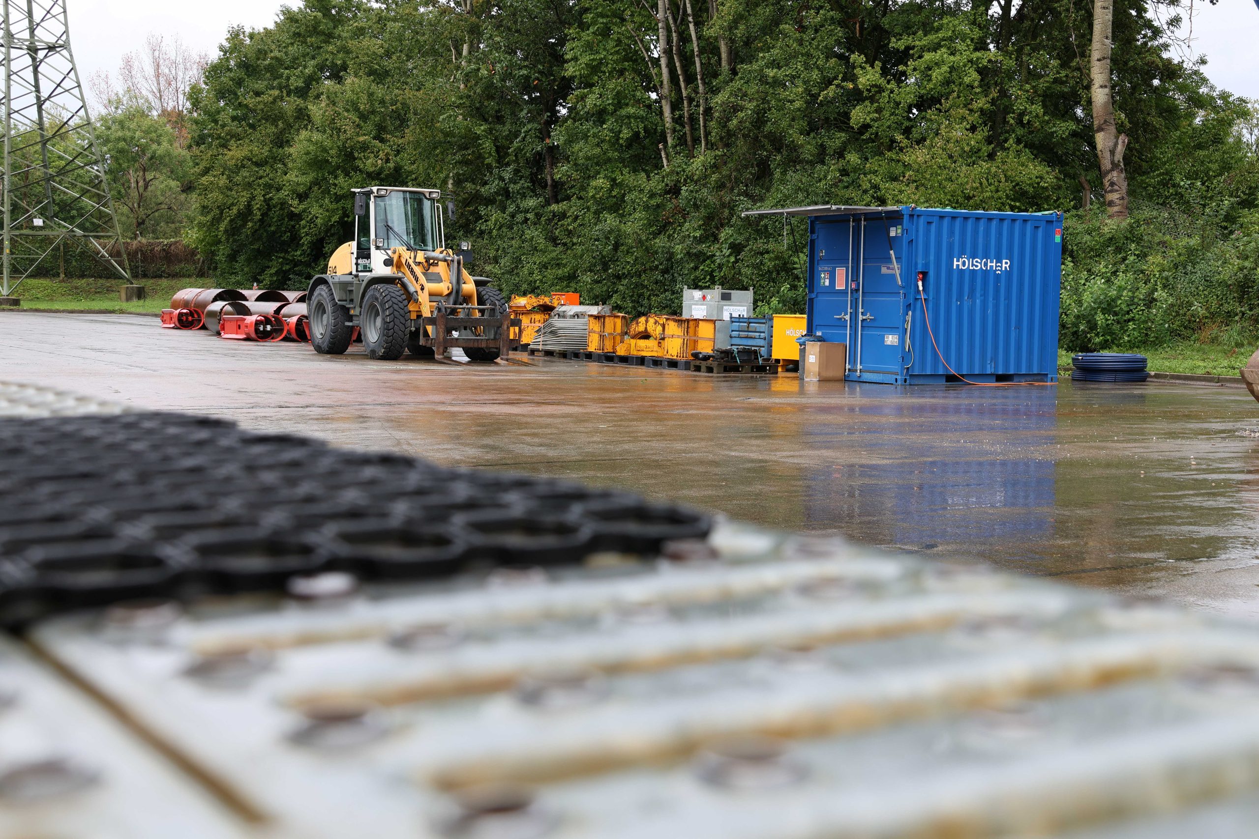 Baustelle im Regen